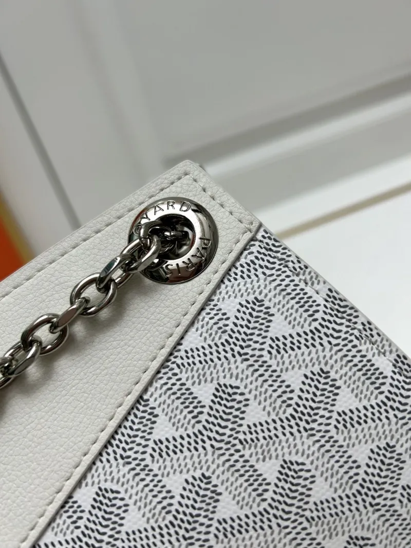 Goyard White Top Handle Chain Bag Model 2256 Sizes 25cm 20cm - Image 6