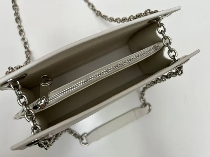 Goyard White Top Handle Chain Bag Model 2256 Sizes 25cm 20cm - Image 7
