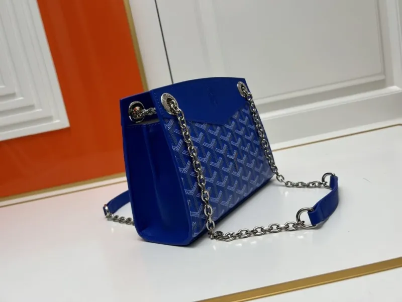 Goyard Blue Chain Shoulder Bag 2256 Large Small - Image 3