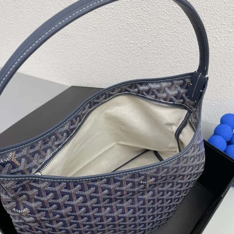 Goyard Dark Blue Hobo Shoulder Bag with Pouch 6021 - Image 8