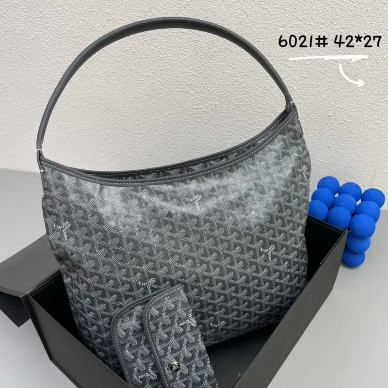 Goyard Gray Top Handle Hobo Bag 6021 - Image 3
