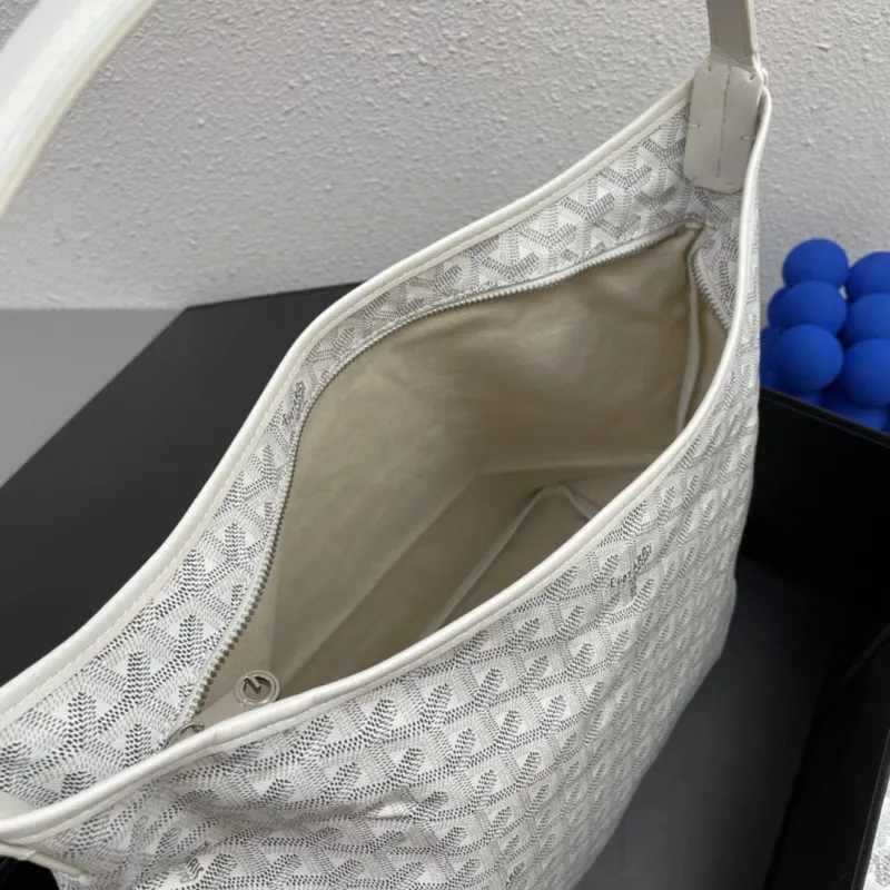 Goyard White Hobo Shoulder Bag with Pouch 6021 - Image 8