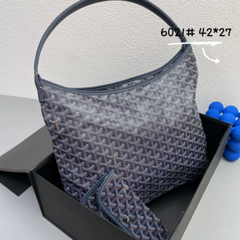 Goyard Navy Hobo Shoulder Bag 6021 - Image 3