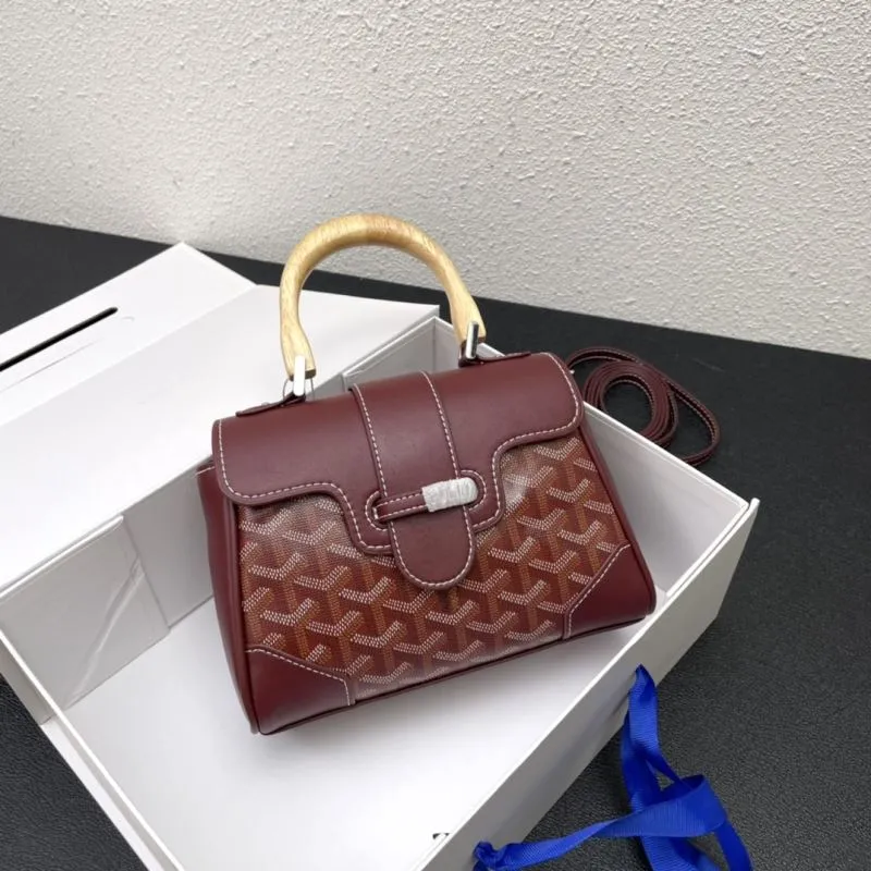 Goyard Burgundy Top Handle Crossbody Bag 497