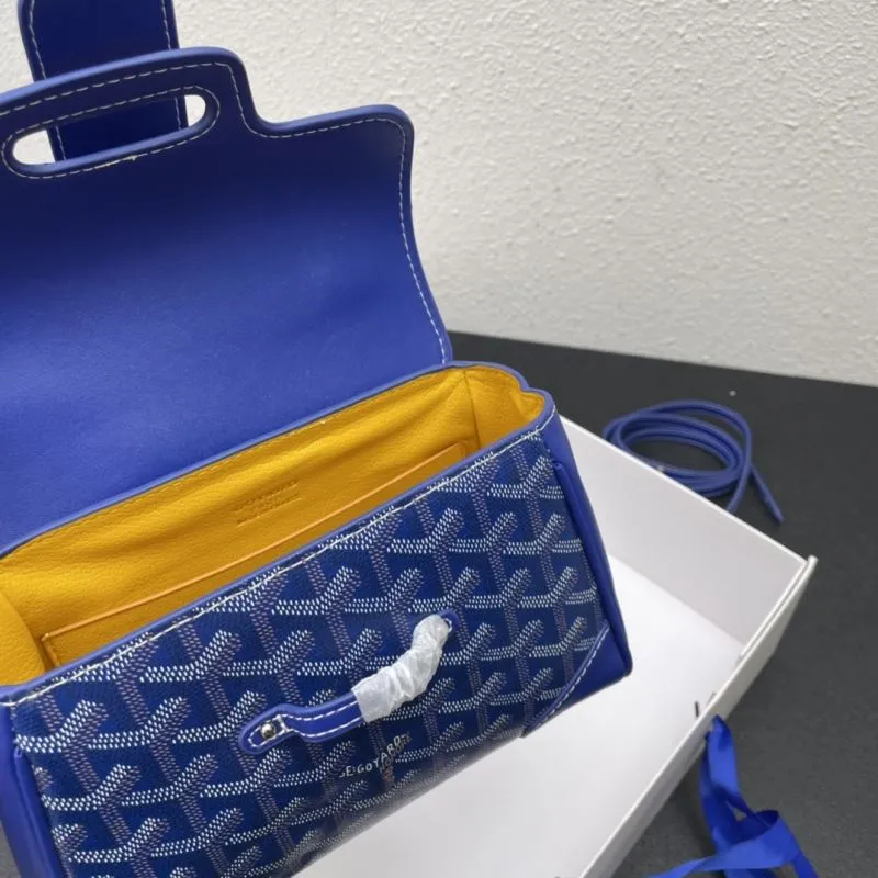 Goyard Blue Top Handle Crossbody Bag 498 - Image 7