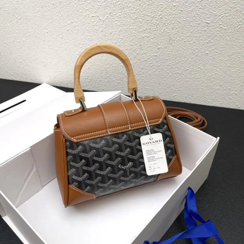 Alternative view of Goyard Brown Black Top Handle Crossbody Bag
