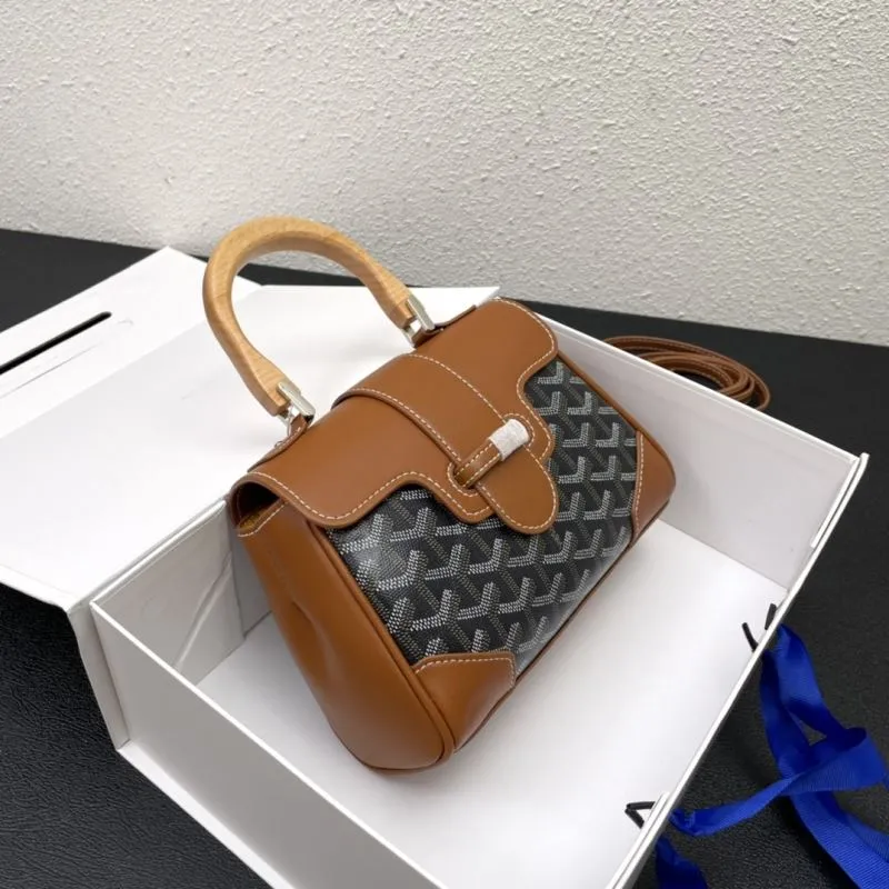Goyard Brown Black Top Handle Crossbody Bag - Image 3
