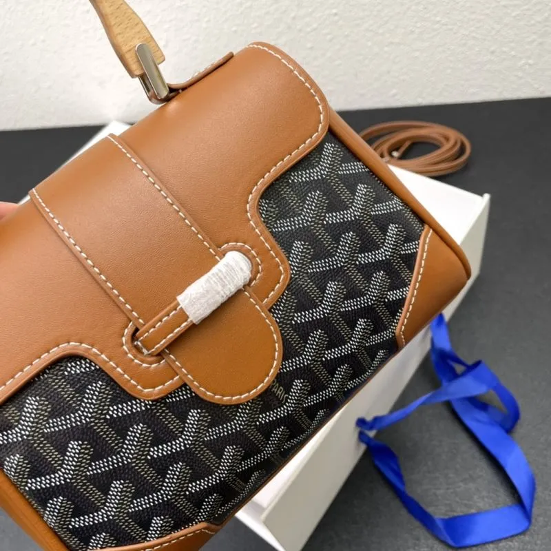 Goyard Brown Black Top Handle Crossbody Bag - Image 5