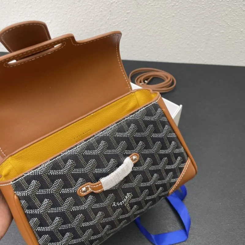 Goyard Brown Black Top Handle Crossbody Bag - Image 7