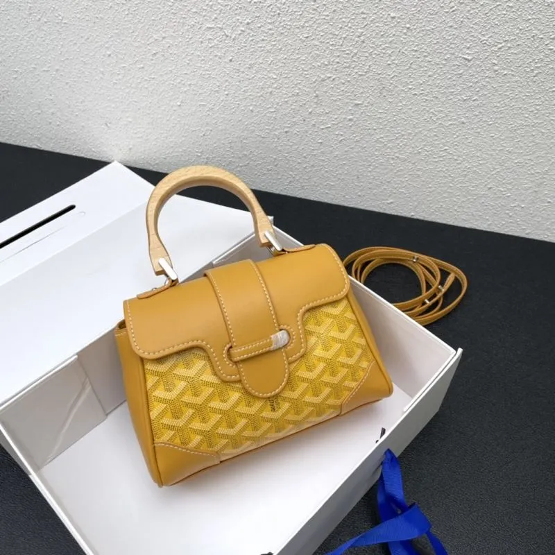 Goyard Yellow Top Handle Crossbody Bag