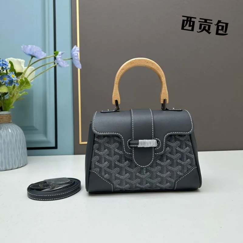 Goyard Dark Gray Top Handle Crossbody Bag 502