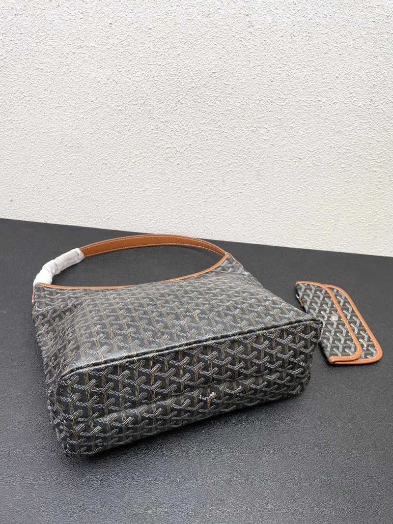Goyard Black Hobo Shoulder Bag with Pouch 42cm - Image 5