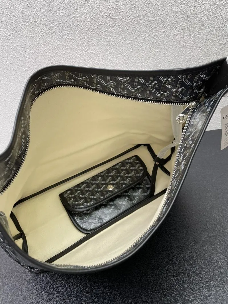 Goyard Black Underarm Hobo Bag with Pouch 42cm 511 - Image 9