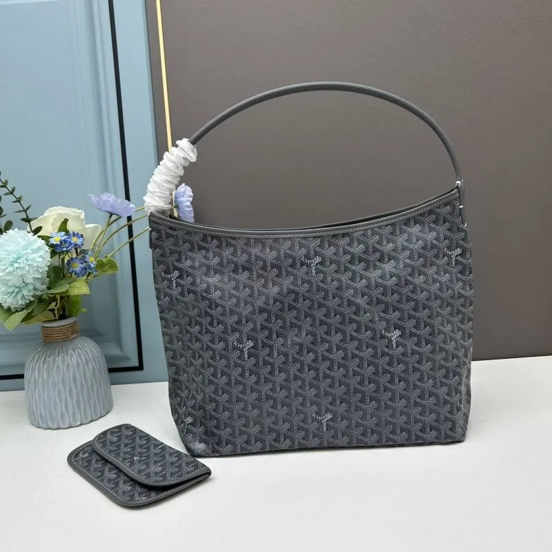 Goyard Gray Underarm Hobo Bag with Pouch - Image 3