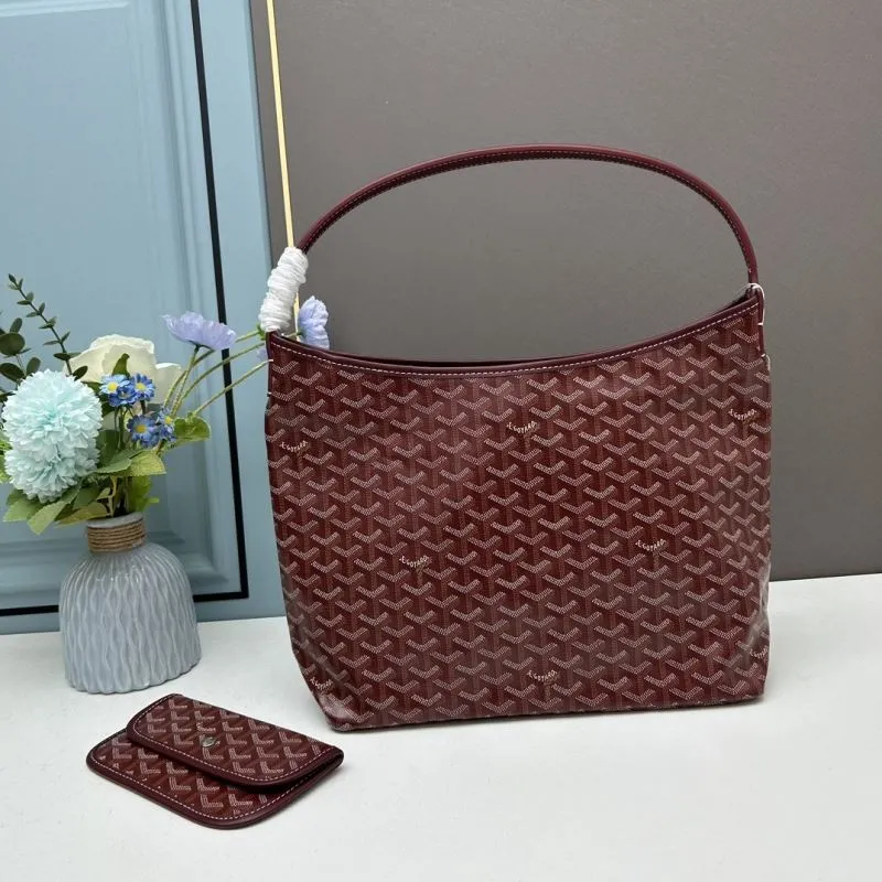 Goyard Burgundy Hobo Shoulder Bag with Pouch - Image 3