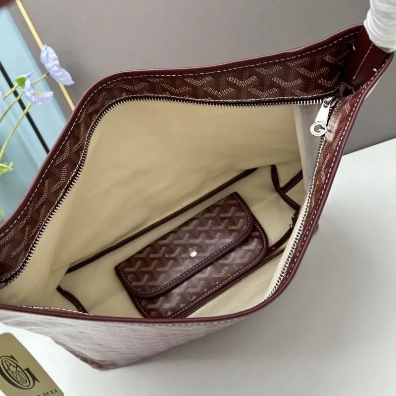 Goyard Burgundy Hobo Shoulder Bag with Pouch - Image 8