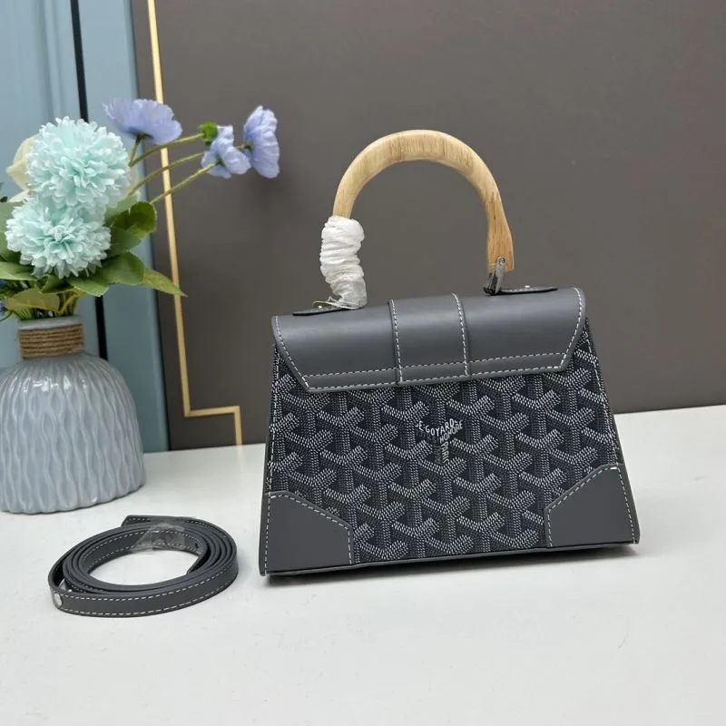 Goyard Gray Top Handle Crossbody Bag - Image 3