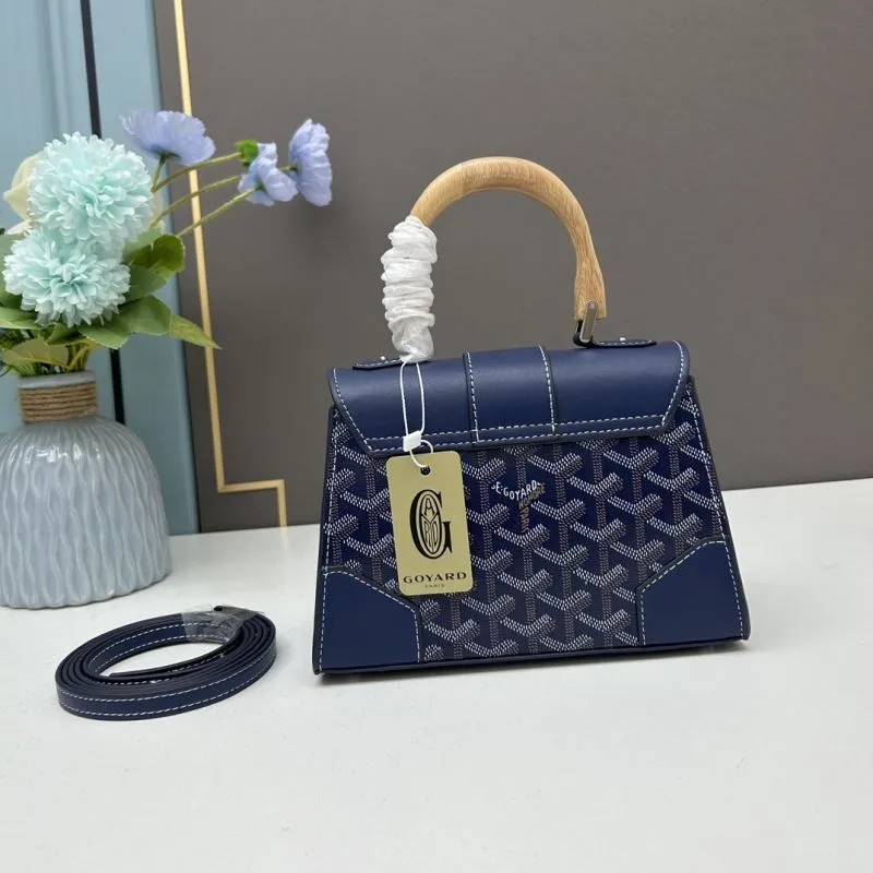 Goyard Navy Blue Small Top Handle Bag 529 - Image 3