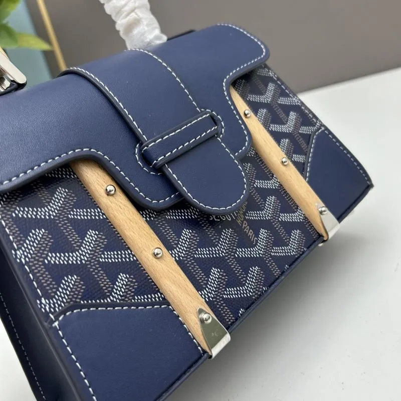 Goyard Navy Blue Small Top Handle Bag 529 - Image 4