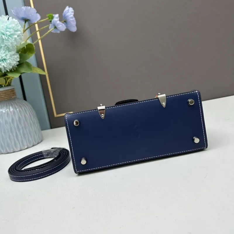 Goyard Navy Blue Small Top Handle Bag 529 - Image 5