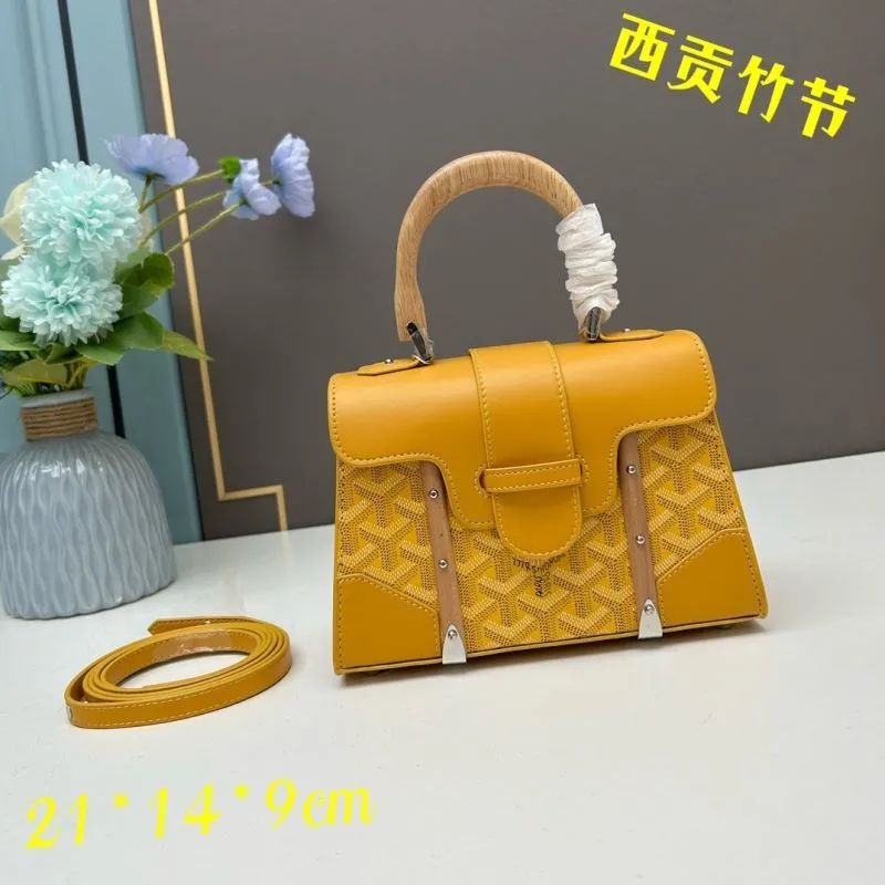 Goyard Yellow Top Handle Crossbody Bag