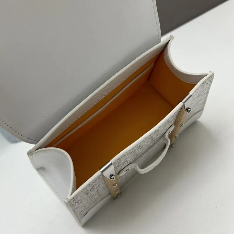 Goyard White Top Handle Handbag 532 - Image 7