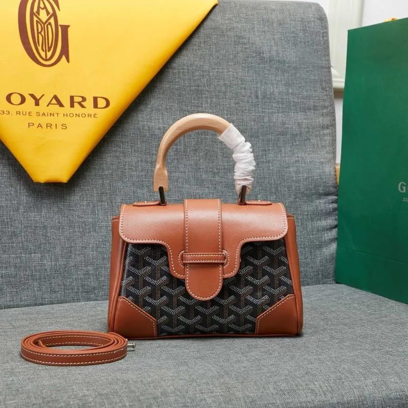 Alternative view of Goyard Brown Black Top Handle Bag 534