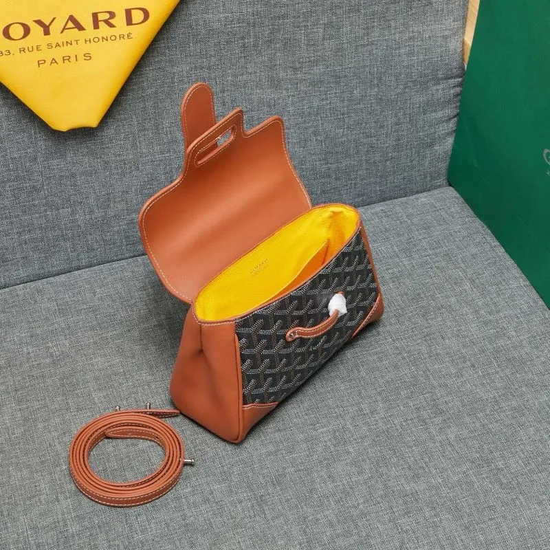 Goyard Brown Black Top Handle Bag 534 - Image 7