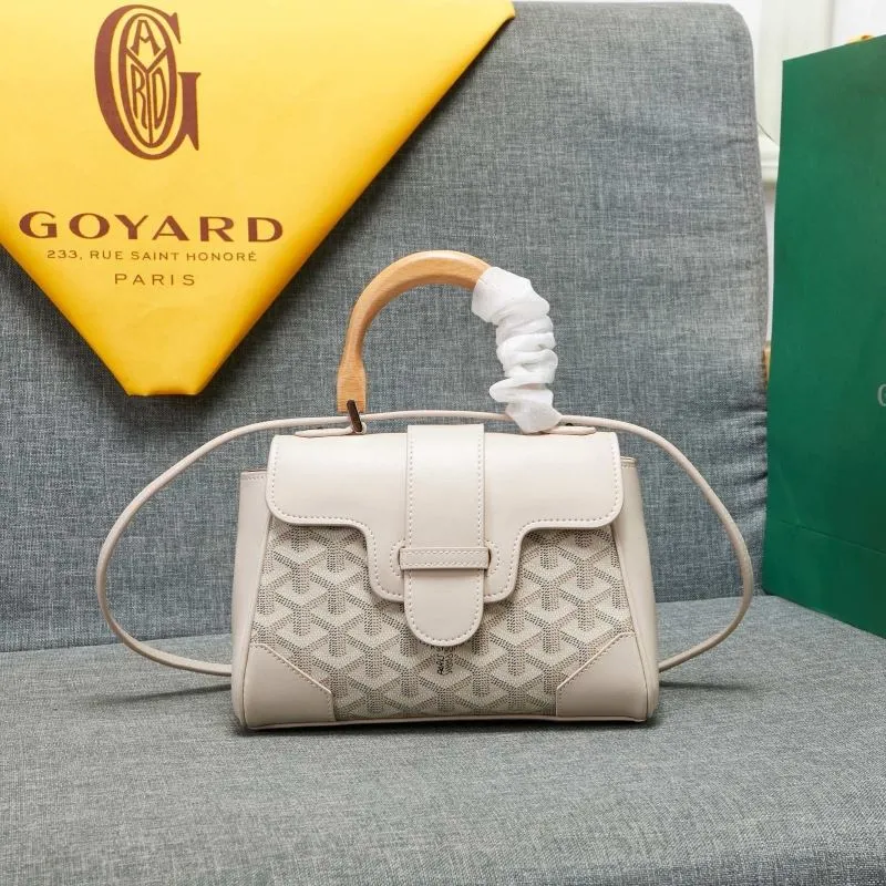 Goyard Beige Top Handle Crossbody Bag