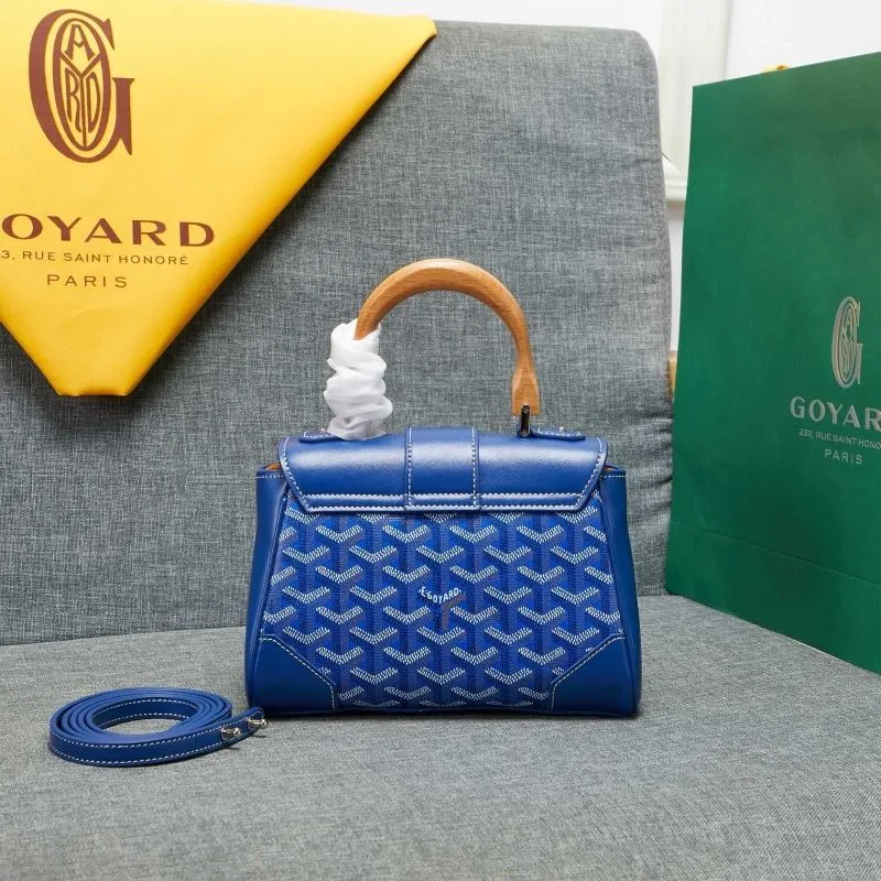 Goyard Blue Top Handle Bag 539 - Image 3