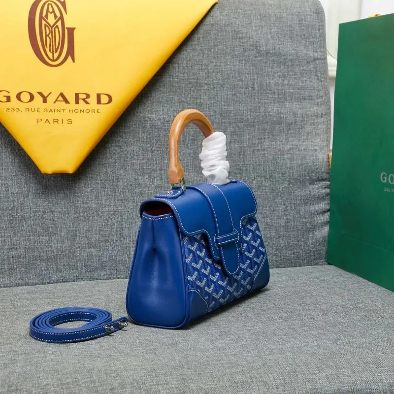 Goyard Blue Top Handle Bag 539 - Image 4