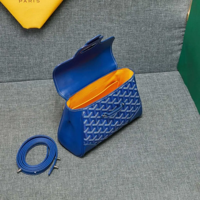 Goyard Blue Top Handle Bag 539 - Image 7