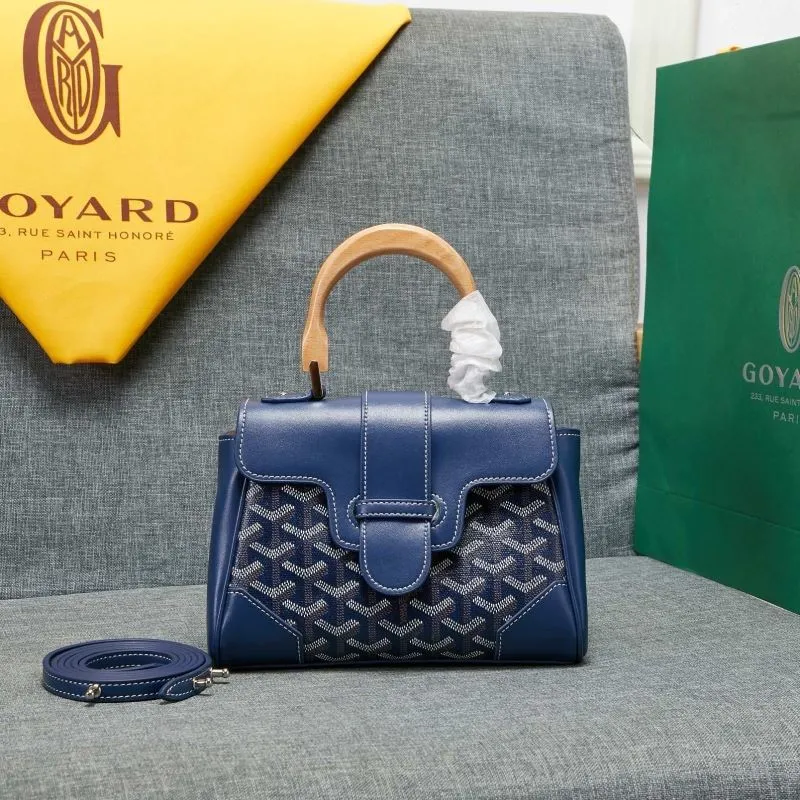 Goyard Blue Top Handle Crossbody Bag
