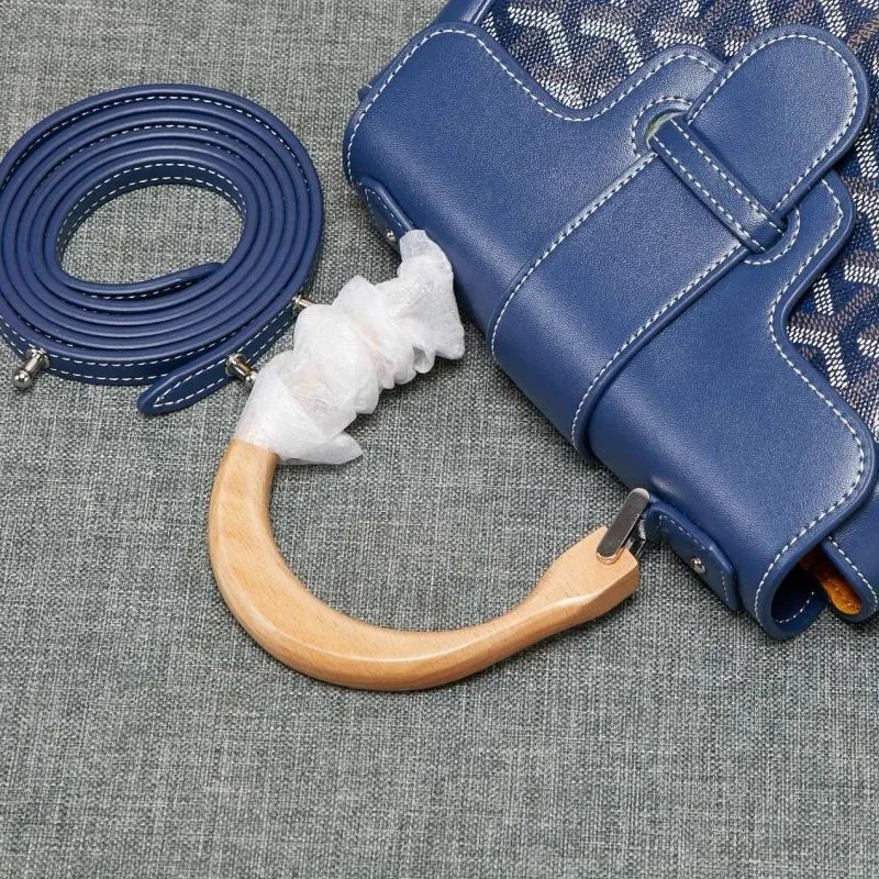 Goyard Blue Top Handle Crossbody Bag - Image 4