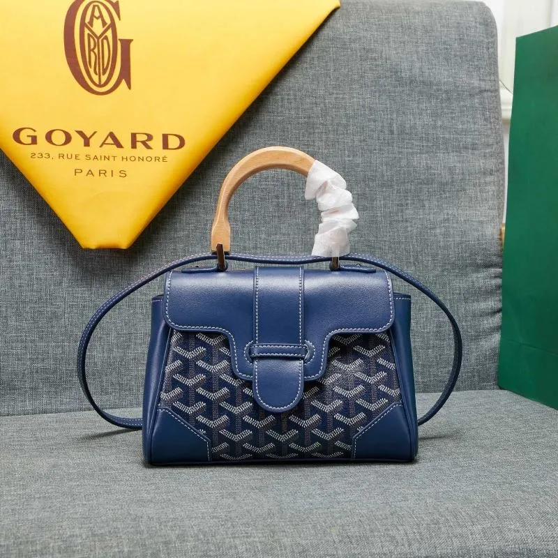 Goyard Blue Top Handle Crossbody Bag - Image 6