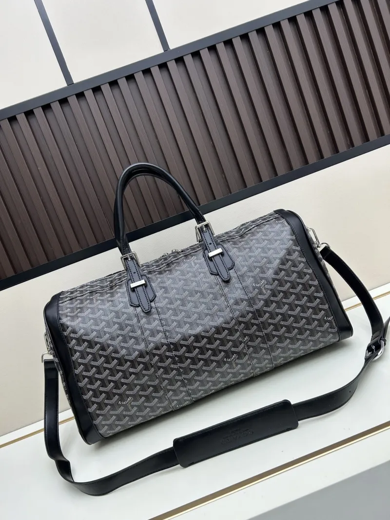 Goyard Black Monogram Travel Duffel Bag - Image 3