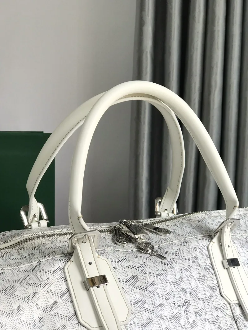 Goyard White Travel Duffel Bag 29 - Image 4