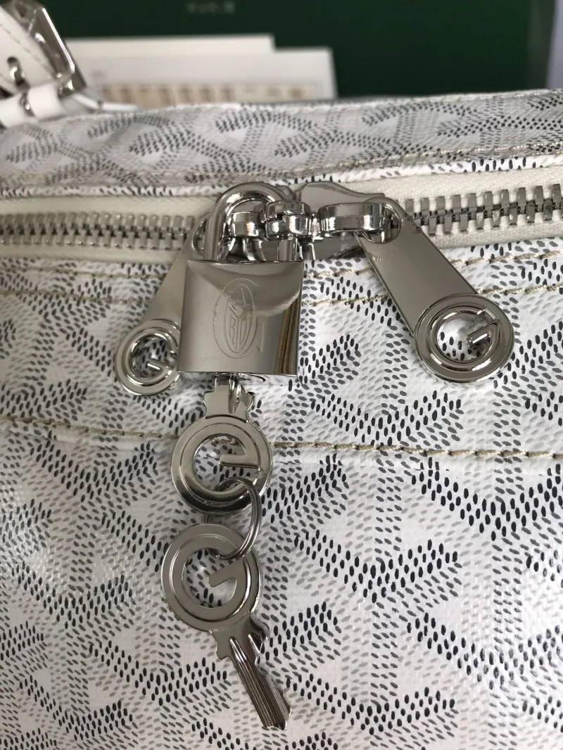 Goyard White Travel Duffel Bag 29 - Image 5