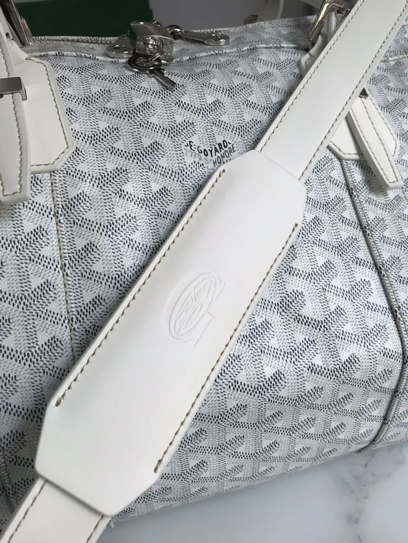 Goyard White Travel Duffel Bag 29 - Image 6