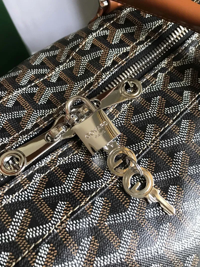 Goyard 30 Black Tan Travel Duffle Bag - Image 4