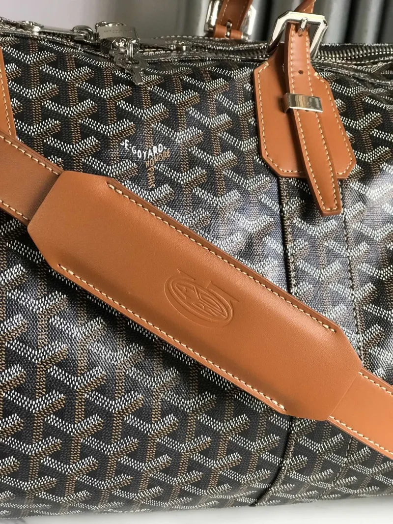 Goyard 30 Black Tan Travel Duffle Bag - Image 6