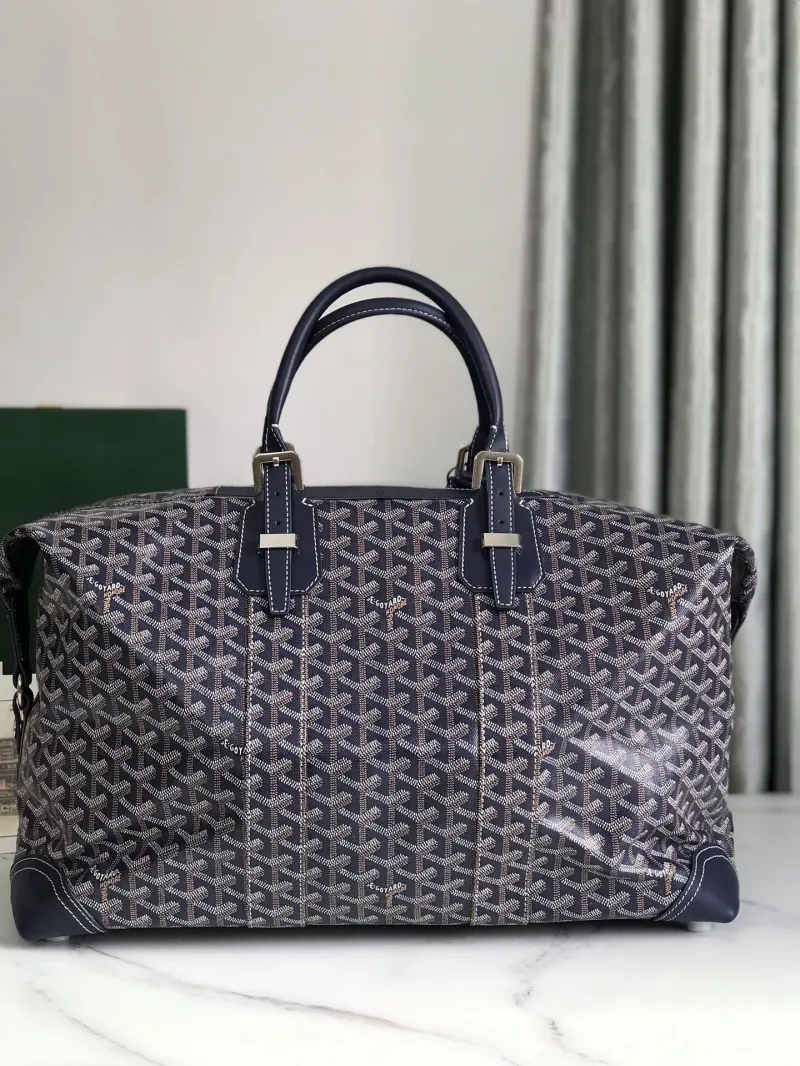 Goyard Navy Travel Duffle Bag 45 - Image 3