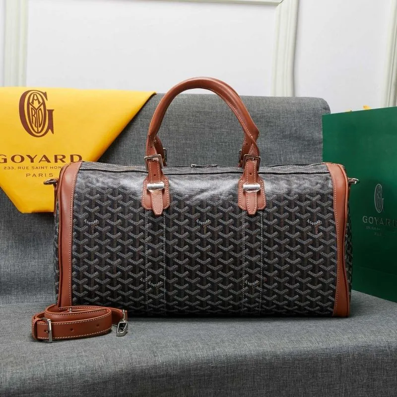 Goyard Black and Brown Travel Duffle Bag