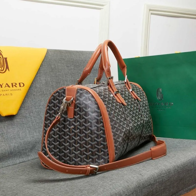 Alternative view of Goyard Black and Brown Travel Duffle Bag
