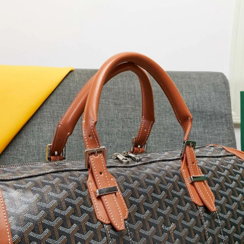 Goyard Black and Brown Travel Duffle Bag - Image 3