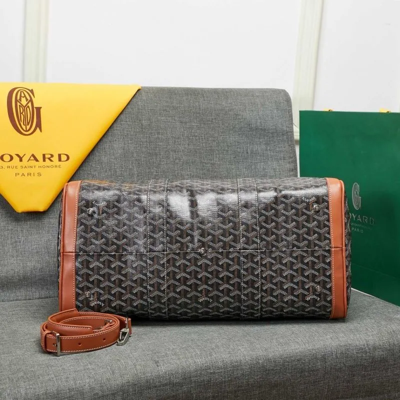 Goyard Black and Brown Travel Duffle Bag - Image 5
