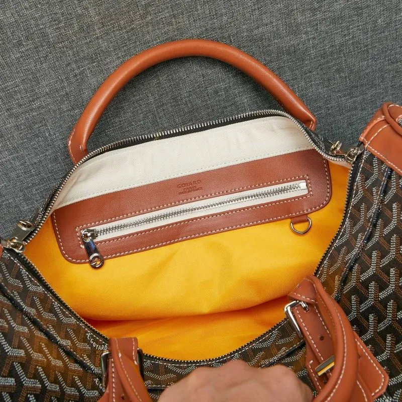 Goyard Black and Brown Travel Duffle Bag - Image 6