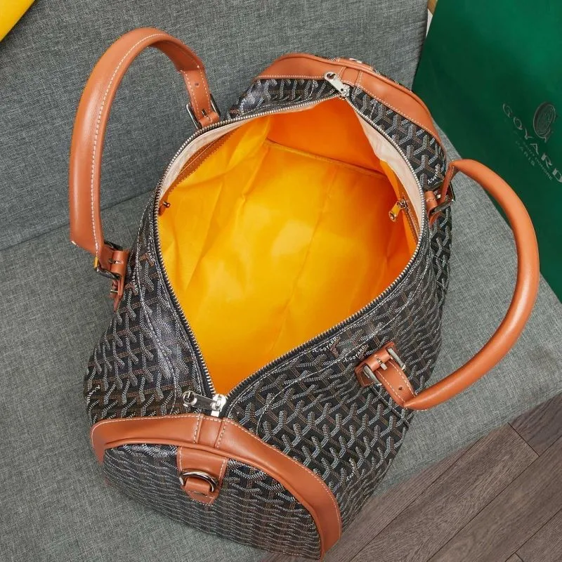 Goyard Black and Brown Travel Duffle Bag - Image 7