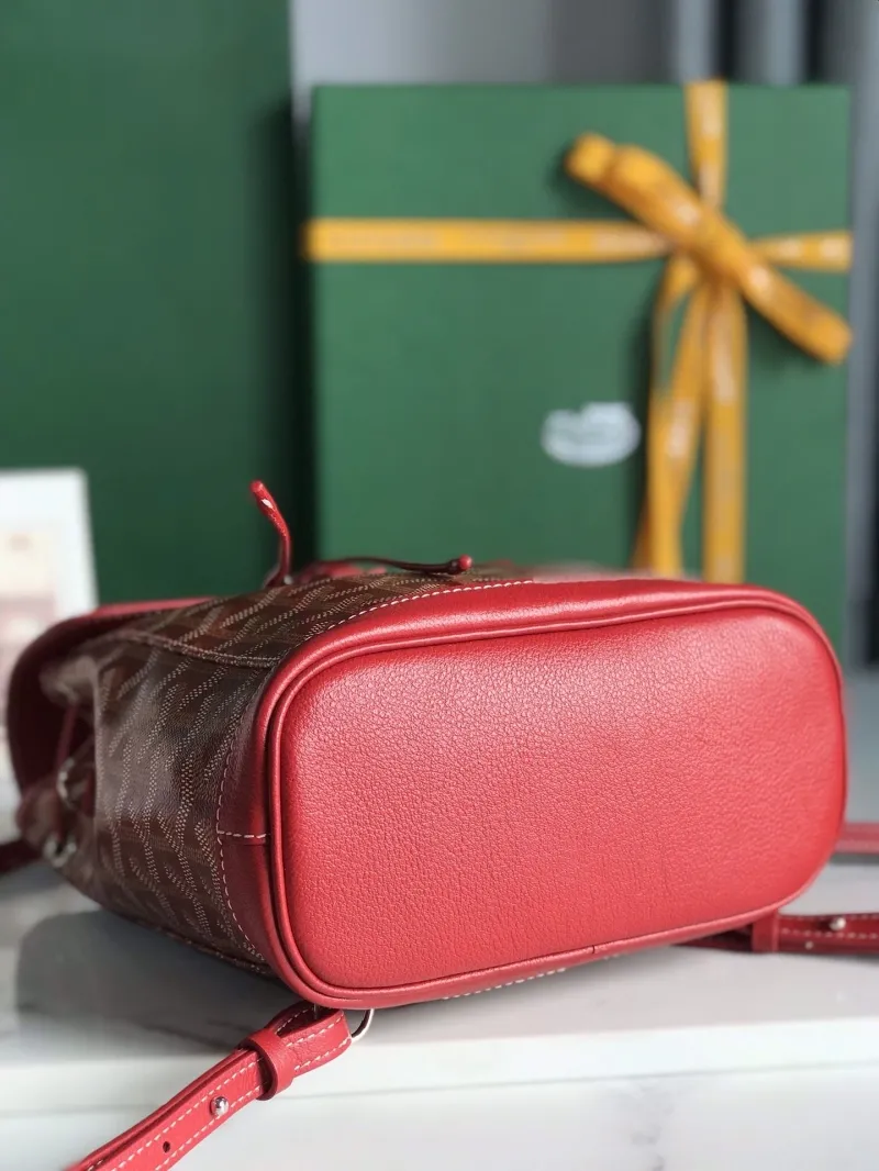 Goyard Red Mini Leather Backpack - Image 3