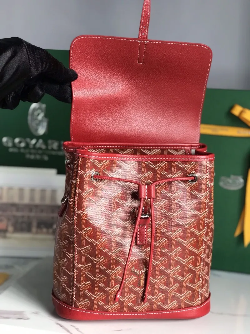 Goyard Red Mini Leather Backpack - Image 6